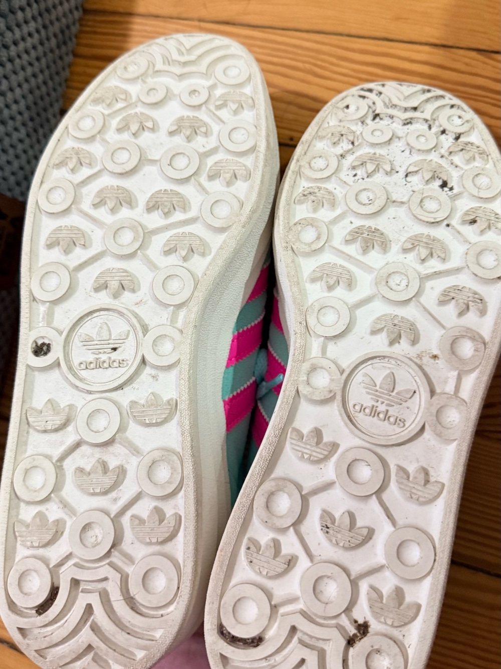 adidas Women's Dazzle Sneaker in Aqua and Pink - Picture 4 of 5